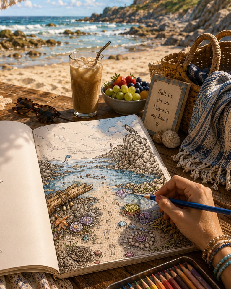 Safe to Wander: A Coastal Coloring Journey